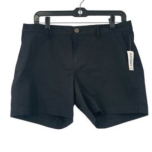 NWT Old Navy Women's Everyday Short Cotton Blend‎ Black High Rise Size 8